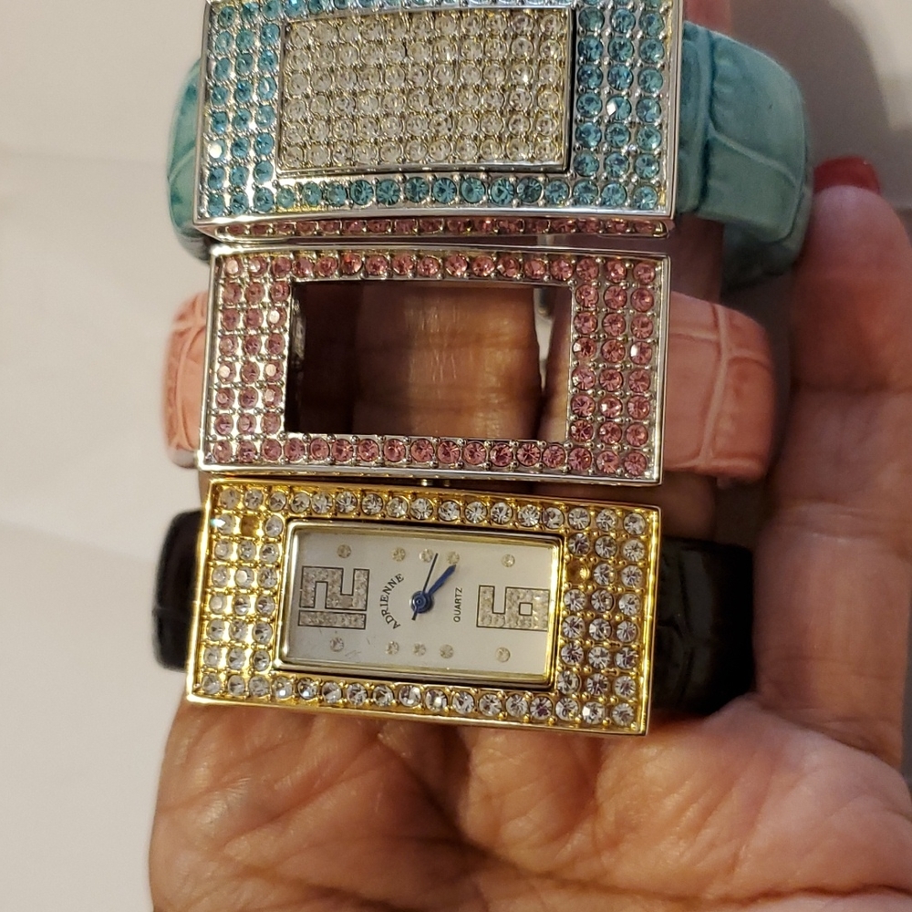Real Collectibles by Adrienne Arpel Convertible Bangle Watch/Bracelet Cuff style - Picture 6 of 12